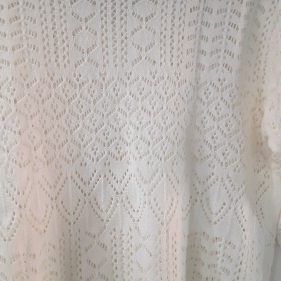 Shein White Crochet Large Sweater Top - Picture 5 of 8
